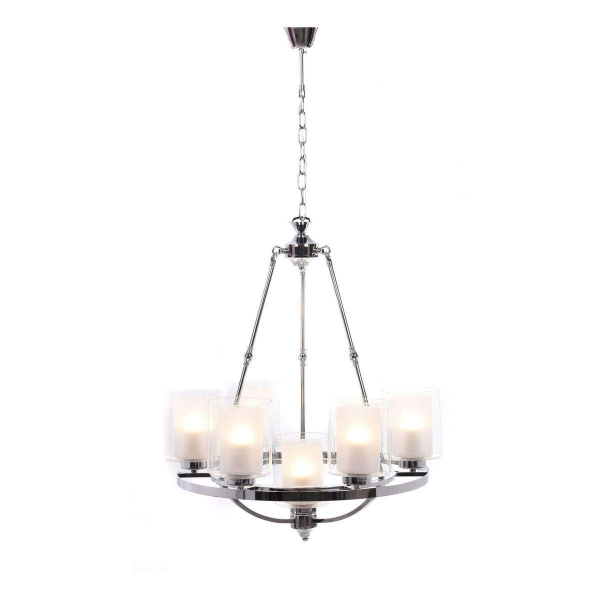 Подвесная люстра Lumina Deco Santini LDP 1220-7 CHR+WT Подвесная люстра Lumina Deco Santini LDP 1220-7 CHR+WT