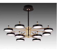 Люстра подвесная Alfa Light F3824-12 BK+GD LED 2 COLOUR