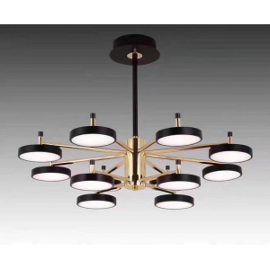 Люстра подвесная Alfa Light F3824-12 BK+GD LED 2 COLOUR
