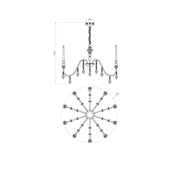Подвесная люстра Lucia Tucci Maya 4450.10 Chrome Подвесная люстра Lucia Tucci Maya 4450.10 Chrome