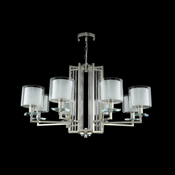 Подвесная люстра Crystal Lux Nicolas SP-PL8 Nickel/White