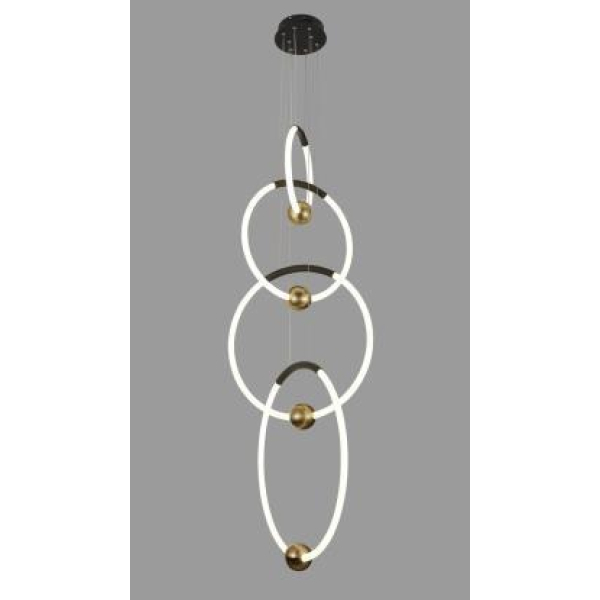 Люстра подвесная Alfa Light F4324-11 D30+D40+D50+D60 black+bronze