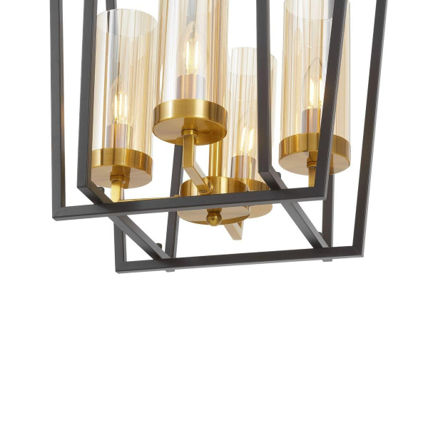 Подвесная люстра Lumina Deco Afres LDP 1246-4 BK+MD Подвесная люстра Lumina Deco Afres LDP 1246-4 BK+MD