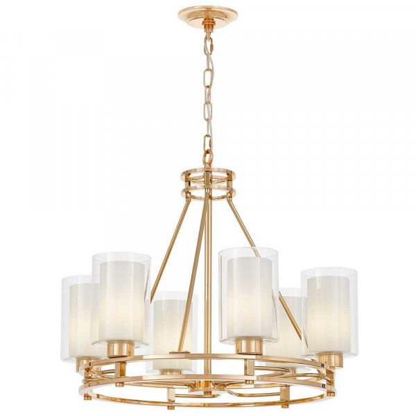 Подвесная люстра Lumina Deco Marietta LDP 8025-6 F.GD+WT Подвесная люстра Lumina Deco Marietta LDP 8025-6 F.GD+WT