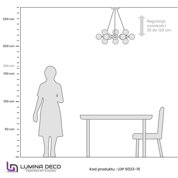 Подвесная люстра Lumina Deco Marsiada LDP 6033-15 CHR Подвесная люстра Lumina Deco Marsiada LDP 6033-15 CHR