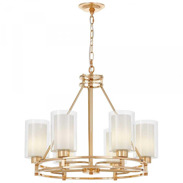 Подвесная люстра Lumina Deco Marietta LDP 8025-6 F.GD+WT Подвесная люстра Lumina Deco Marietta LDP 8025-6 F.GD+WT