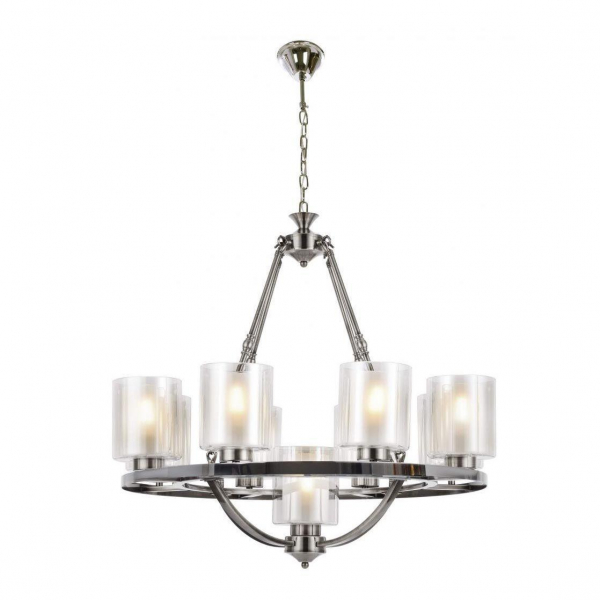 Подвесная люстра Lumina Deco Santini LDP 1220-9 CHR+WT Подвесная люстра Lumina Deco Santini LDP 1220-9 CHR+WT