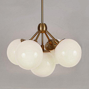 Подвесная люстра Imperium Loft Modo 5 Brass ColorAmp; White Glass 75474-22