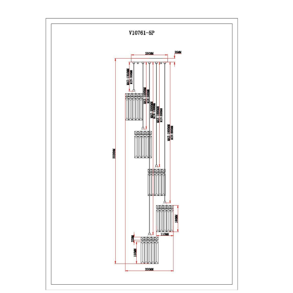 Подвесная люстра Moderli Levi V10761-5P Подвесная люстра Moderli Levi V10761-5P