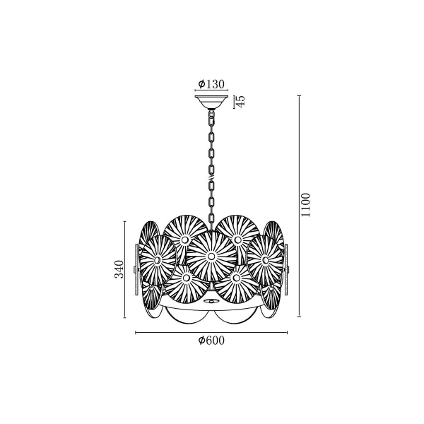 Подвесная люстра Vele Luce Sirena VL3203P08 Подвесная люстра Vele Luce Sirena VL3203P08