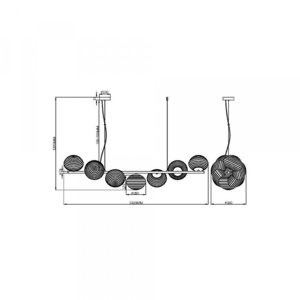 Подвесная люстра Maytoni Reels MOD268PL-07G Подвесная люстра Maytoni Reels MOD268PL-07G