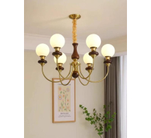 Люстра подвесная Alfa Light F3824-04 WH+GD E27*8