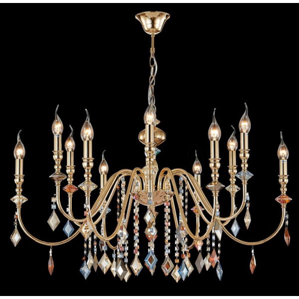 Подвесная люстра Crystal Lux MERCEDES SP6+6 GOLD/COLOR