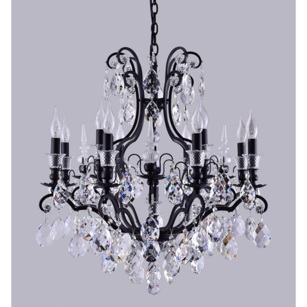 Подвесная люстра Crystal Lux Magnifico SP13 Black/Transparent