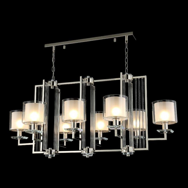 Подвесная люстра Crystal Lux Nicolas SP8 L1000 Nickel/White Подвесная люстра Crystal Lux Nicolas SP8 L1000 Nickel/White