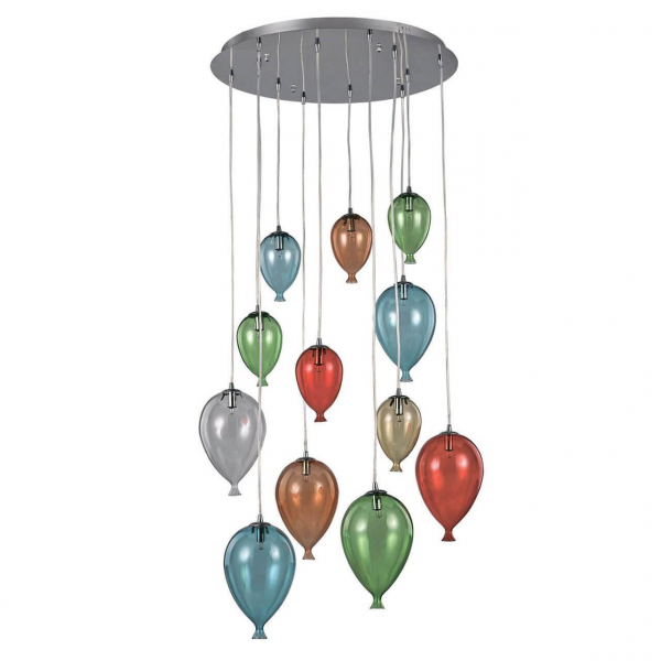 Подвесная люстра Ideal Lux Clown SP12 Color 100951 Подвесная люстра Ideal Lux Clown SP12 Color 100951