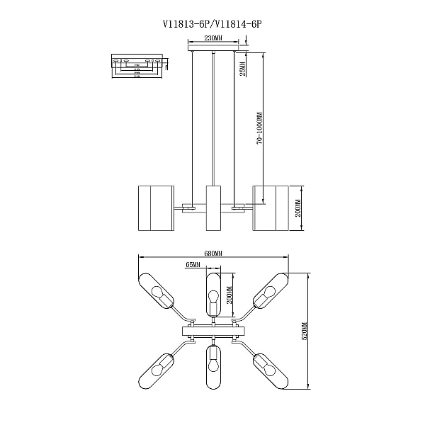 Подвесная люстра Moderli Metalicana V11813-6P