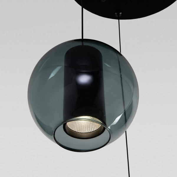 Подвесная светодиодная люстра Eurosvet Cobble 50258/3 LED дымчатый/бирюзовый Подвесная светодиодная люстра Eurosvet Cobble 50258/3 LED дымчатый/бирюзовый