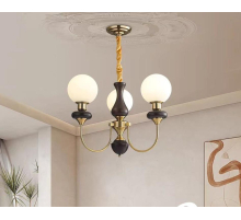 Люстра подвесная Alfa Light F3824-06 BK+GD E27*3