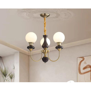 Люстра подвесная Alfa Light F3824-06 BK+GD E27*3