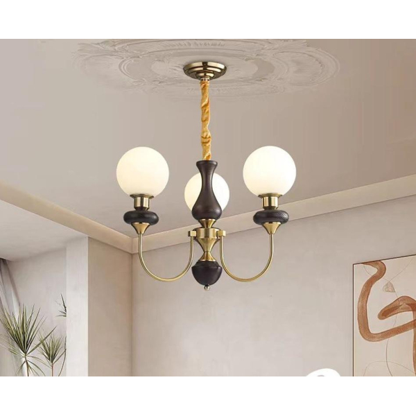 Люстра подвесная Alfa Light F3824-06 BK+GD E27*3