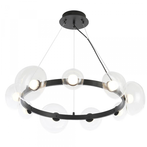 Подвесная светодиодная люстра Crystal Lux Bosque SP9 Black/Transparent Подвесная светодиодная люстра Crystal Lux Bosque SP9 Black/Transparent