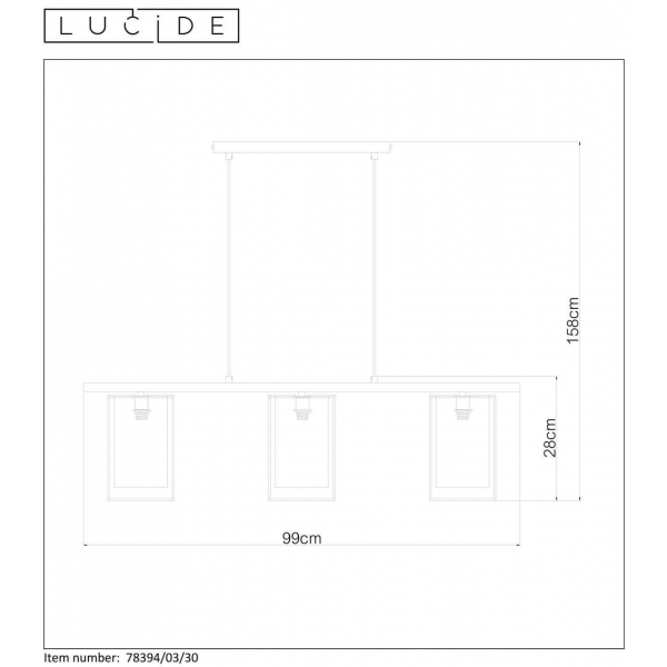 Подвесная люстра Lucide Dounia 78394/03/30 Подвесная люстра Lucide Dounia 78394/03/30