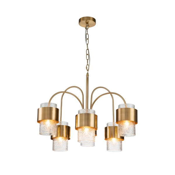 Подвесная люстра Indigo ELEGANZA 12019/A/6P Brass V000322 Подвесная люстра Indigo ELEGANZA 12019/A/6P Brass V000322