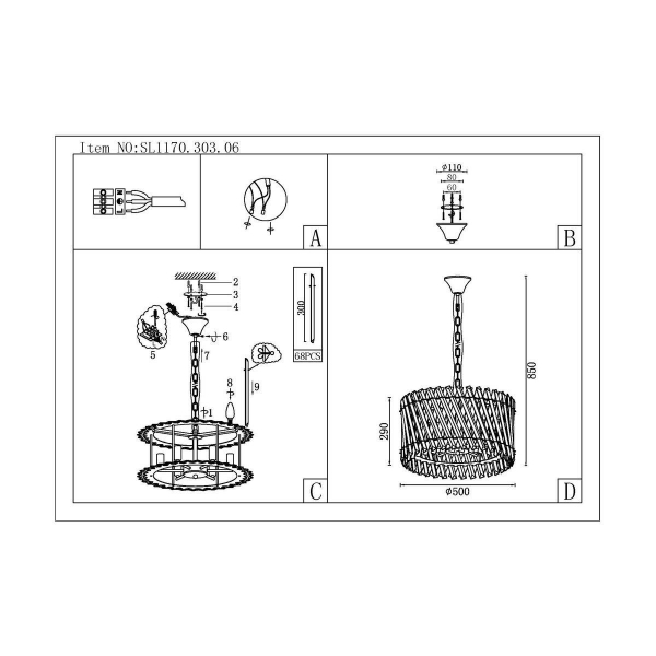 Подвесная люстра ST Luce Fabio SL1170.303.06 Подвесная люстра ST Luce Fabio SL1170.303.06