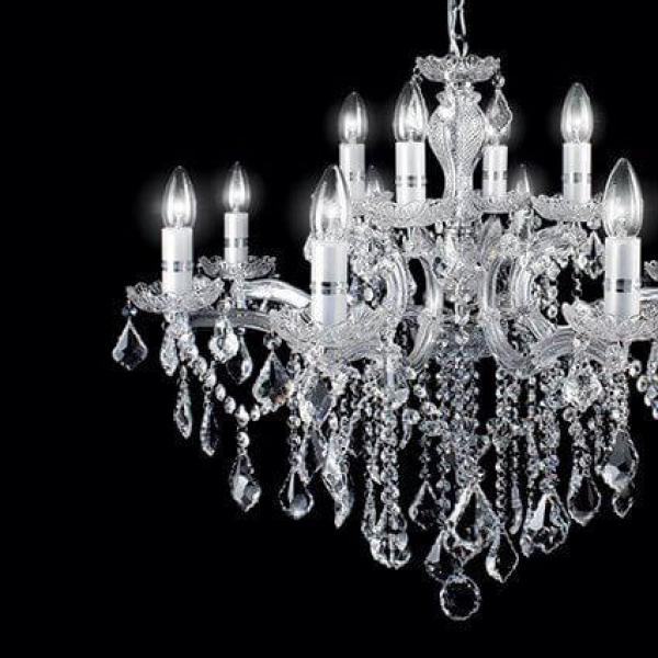 Подвесная люстра Ideal Lux Florian SP12 Cromo 035604 Подвесная люстра Ideal Lux Florian SP12 Cromo 035604
