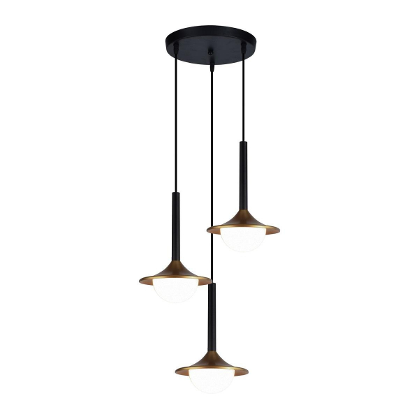 Подвесная светодиодная люстра Gerhort G51210/3BK+GD WT Подвесная светодиодная люстра Gerhort G51210/3BK+GD WT
