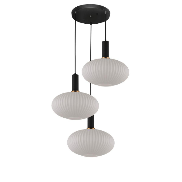 Подвесная люстра Lumina Deco Floril LDP 1216-3 WT+BK Подвесная люстра Lumina Deco Floril LDP 1216-3 WT+BK