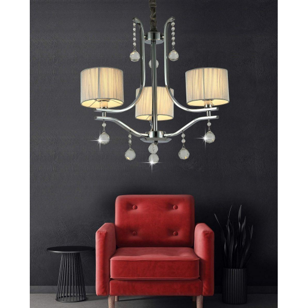 Подвесная люстра Lumina Deco Fontenea LDP 8443-3 CHR Подвесная люстра Lumina Deco Fontenea LDP 8443-3 CHR