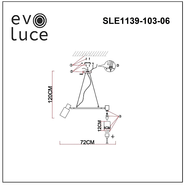 Подвесная люстра Evoluce Gessi SLE1139-103-06