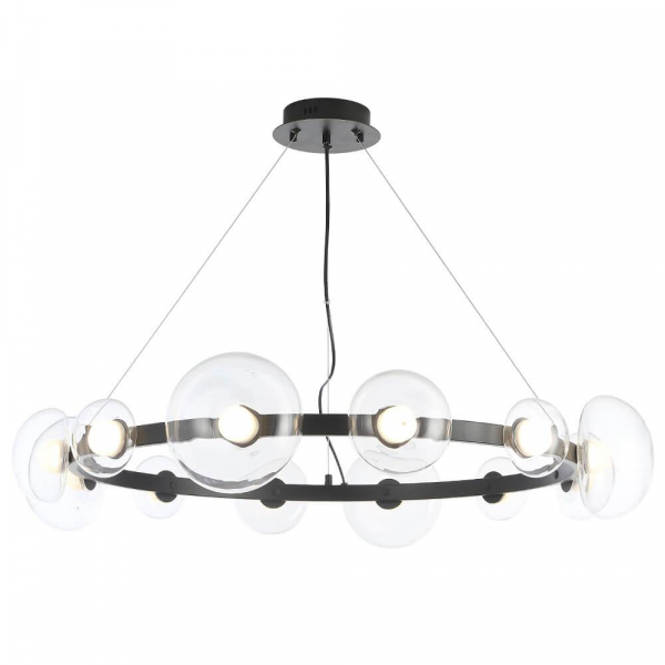 Подвесная светодная люстра Crystal Lux Bosque SP12 Black/Transparent Подвесная светодная люстра Crystal Lux Bosque SP12 Black/Transparent