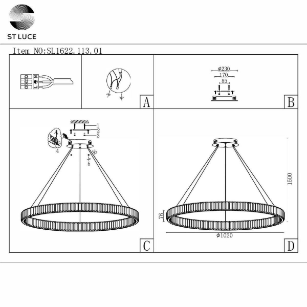 Подвесная люстра ST Luce SL1622.113.01 Подвесная люстра ST Luce SL1622.113.01