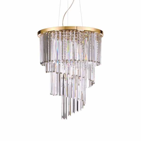 Подвесная люстра Ideal Lux Carlton SP12 Oro 213521 Подвесная люстра Ideal Lux Carlton SP12 Oro 213521