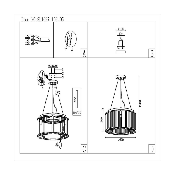Подвесная люстра ST Luce Velletri SL1627.103.05 Подвесная люстра ST Luce Velletri SL1627.103.05