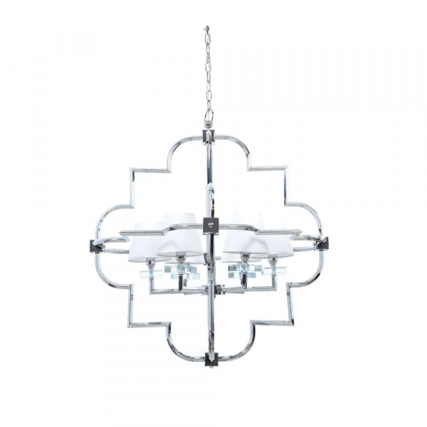 Подвесная люстра Lumina Deco Baltimore LDP 8020-6 CHR+WT Подвесная люстра Lumina Deco Baltimore LDP 8020-6 CHR+WT