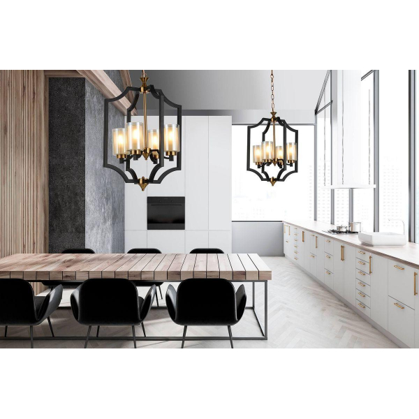 Подвесная люстра Lumina Deco Vigatto LDP 1224-4 BK+MD Подвесная люстра Lumina Deco Vigatto LDP 1224-4 BK+MD