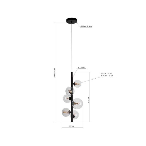 Подвесная люстра Kink Light Иона 09408-6A,19 Подвесная люстра Kink Light Иона 09408-6A,19
