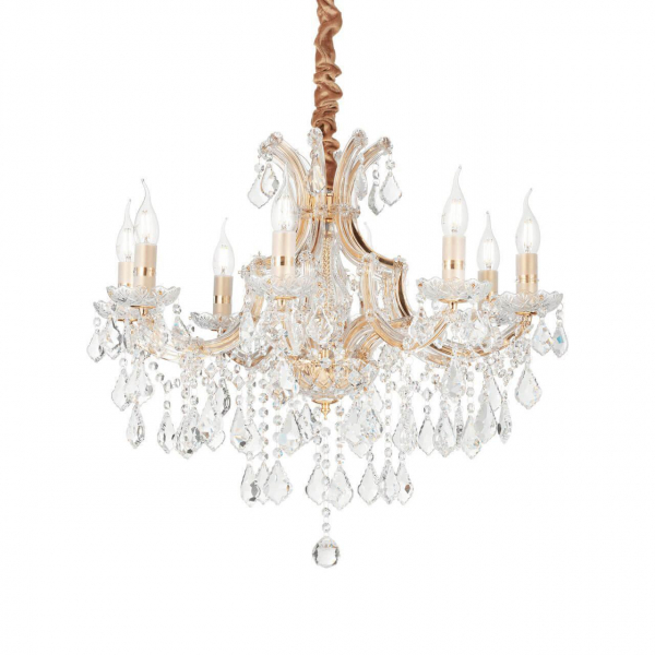 Подвесная люстра Ideal Lux Napoleon SP8 Oro 167398 Подвесная люстра Ideal Lux Napoleon SP8 Oro 167398
