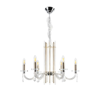 Подвесная люстра Crystal Lux AURELIO SP6 GOLD+CHROME/TRANSPARENT