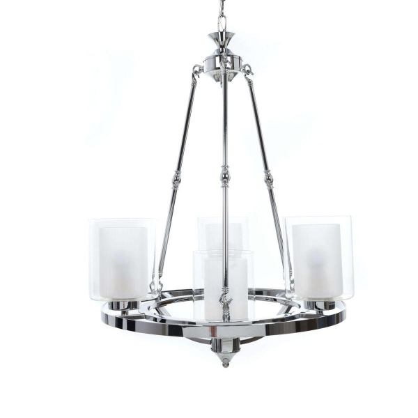 Подвесная люстра Lumina Deco Santini LDP 1220-4 CHR+WT Подвесная люстра Lumina Deco Santini LDP 1220-4 CHR+WT