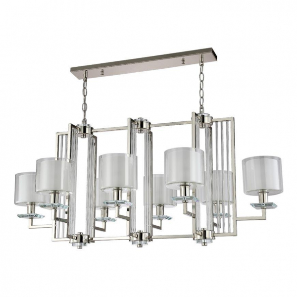 Подвесная люстра Crystal Lux Nicolas SP8 L1000 Nickel/White Подвесная люстра Crystal Lux Nicolas SP8 L1000 Nickel/White