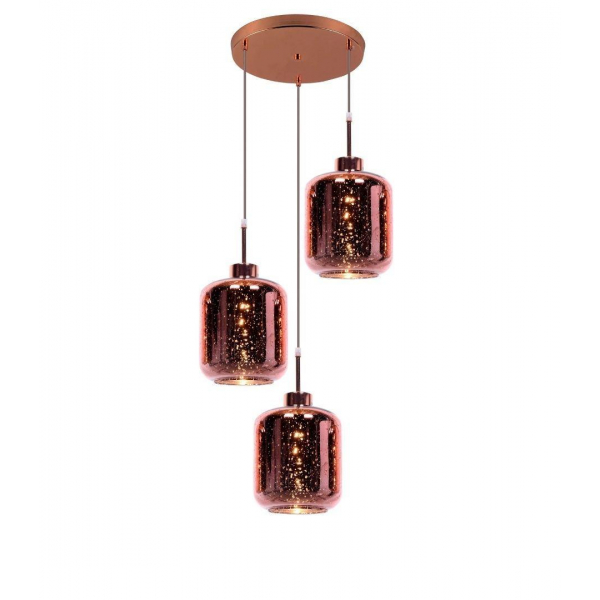 Подвесная люстра Lumina Deco Alacosmo LDP 6811-3 RD R.GD Подвесная люстра Lumina Deco Alacosmo LDP 6811-3 RD R.GD