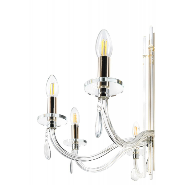 Подвесная люстра Crystal Lux AURELIO SP8 GOLD+CHROME/TRANSPARENT Подвесная люстра Crystal Lux AURELIO SP8 GOLD+CHROME/TRANSPARENT