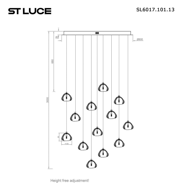 Подвесная светодиодная люстра ST Luce Waterfall SL6017.101.13 Подвесная светодиодная люстра ST Luce Waterfall SL6017.101.13