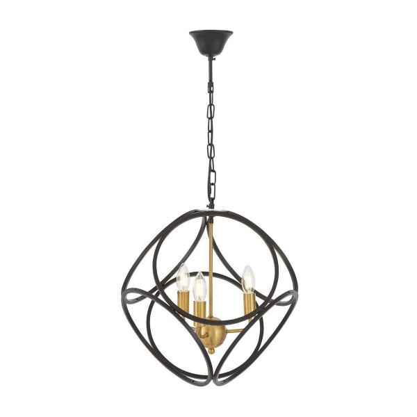 Подвесная люстра Lumina Deco Casai LDP 1243-3 BK+MD Подвесная люстра Lumina Deco Casai LDP 1243-3 BK+MD
