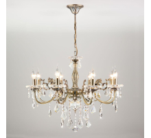 Подвесная люстра Eurosvet 3281/8 античная бронза/прозрачный хрусталь Strotskis